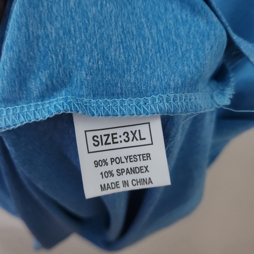 Mens Blue Heathered Polo Shirt Casual Short Sleeve Size 3XL - Picture 3 of 4